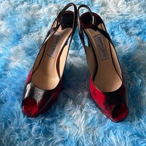 Jimmy Choo peep toe, sling back heels! Size 37.5